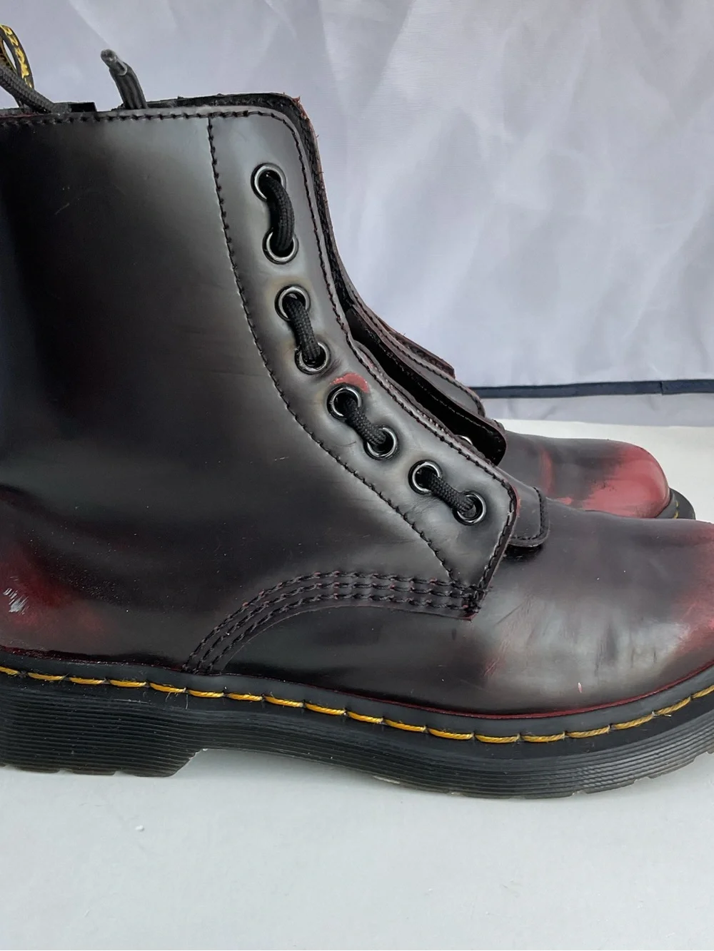 Dr Martens 1460 Pascal Front Zip Cherry Red Women’s Size 8 Rare VHTF